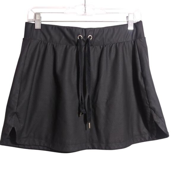 Activ8 Black Athletic Skirt Faux Leather Edgy Mini Size M - Picture 1 of 5